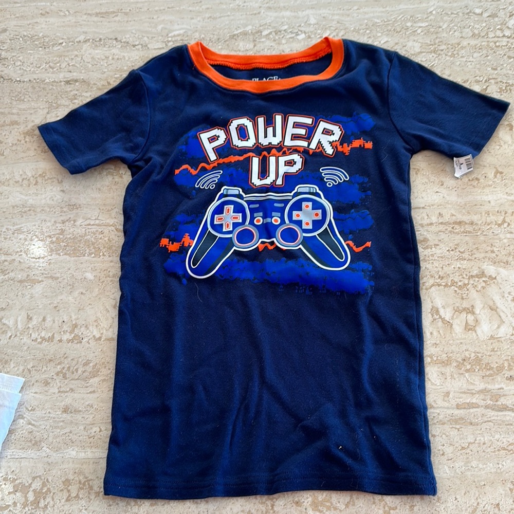 Children’s Place Blue Power Up Video Game Controller T shirt (size 12)